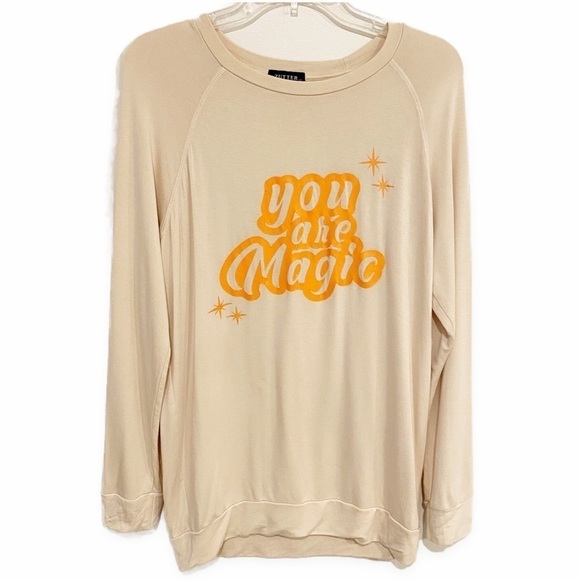 Zutter | Graphic Long Sleeve Top Beige Orange Size Small - Picture 1 of 6